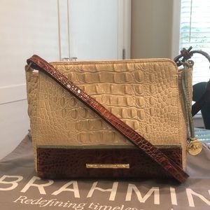 Brahmin Carrie Crossbody Handbag Linen Tri-Color